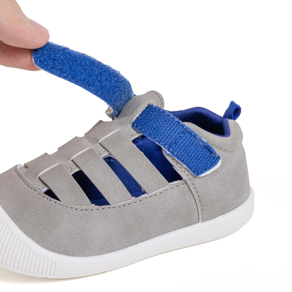 Blue and Gray Toddler Sandals - Breathable and Flexible Design Toddler Shoes Boy