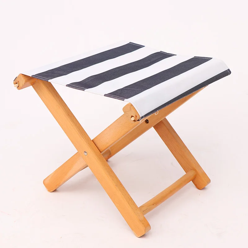 China custom outside garden fashion fancy small lightweight wooden collapsible portable outdoor fishing camping folding stool