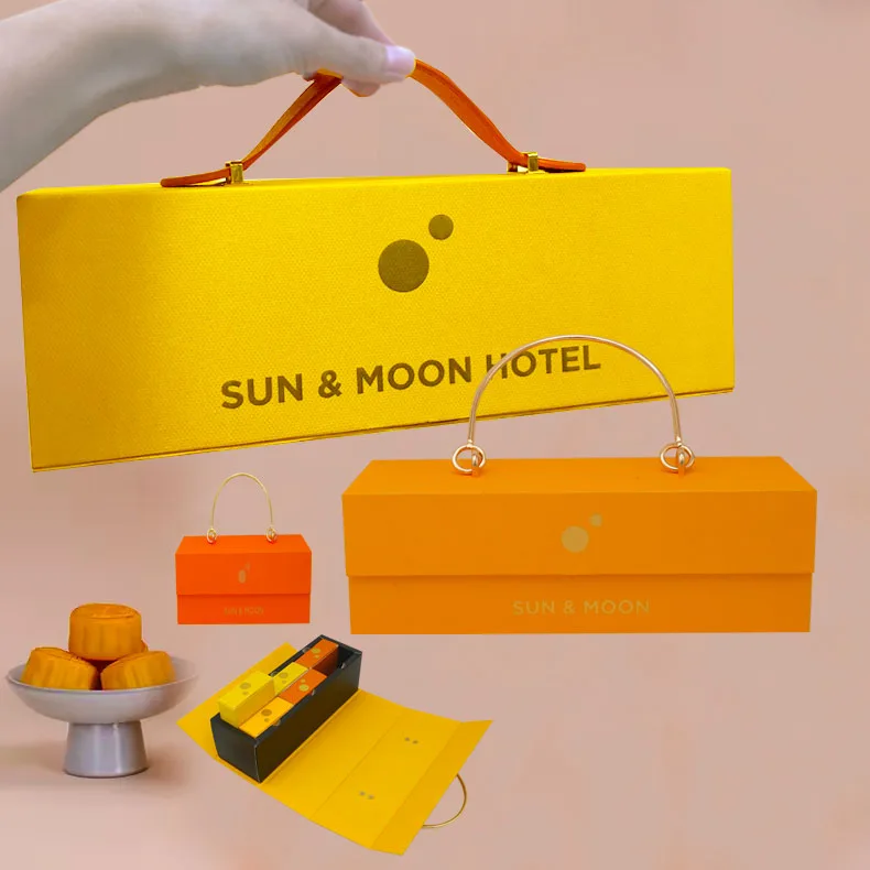 Luxury Customize Mooncake Box Packaging Moon Cake Gift Box caja para pastel with Metallic Hand