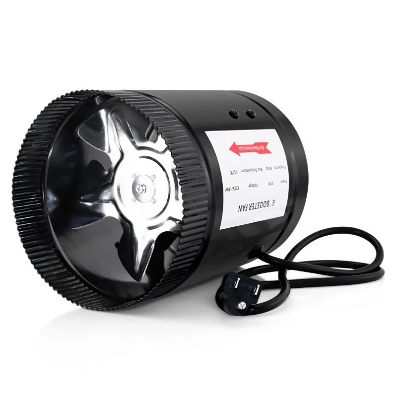 Hon&Guan 6 Inch 240CFM Air Duct Fan Low Noise Inline Booster Fan for Kitchen and Bathroom