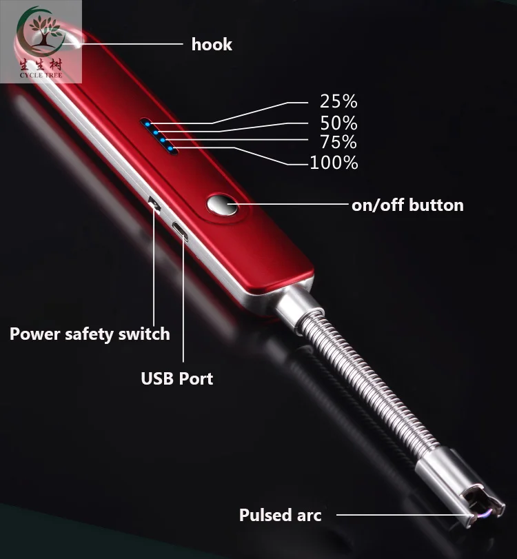 Заводская цена зажигалка с гибкой дугой для барбекю usb Зажигалка-свеча перезаряжаемая Зажигалка