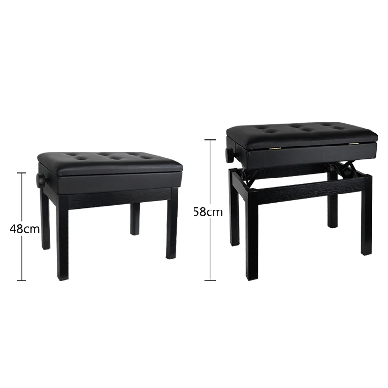 CT-509 Modern Adjustable Black Bookecase Wood Piano Bench Piano Stool Piano Chair