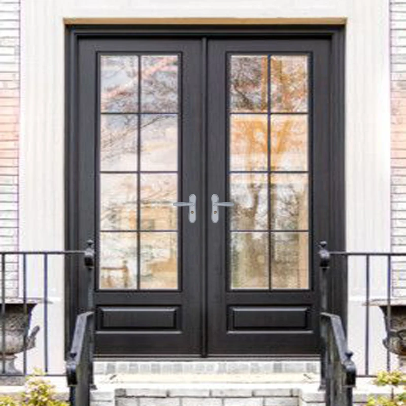 PVC superior used aluminum exterior soundproof swinging glass patio french double door with frames for sale