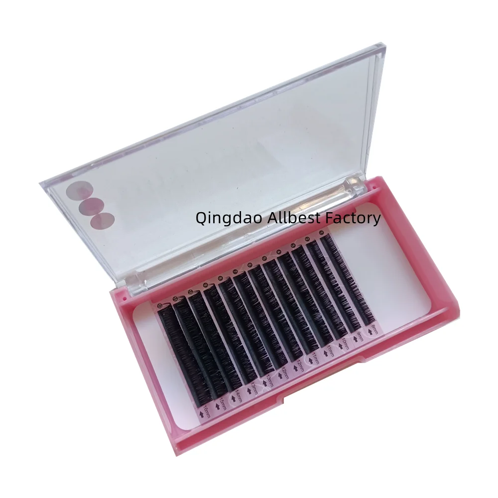 Individual Lashes Matte Black Custom Curls Lash Supplies Silk False Lashes Manufacturer High Quality Korean PBT Fiber Mink