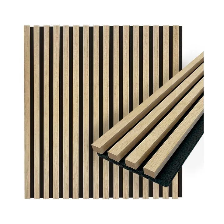Factory Selling Akupanel Mdf Natural Oak Wood Veneer Pet Panel Noise Insulation Soundproof Slat Wood Acoustic Panels for Ceiling