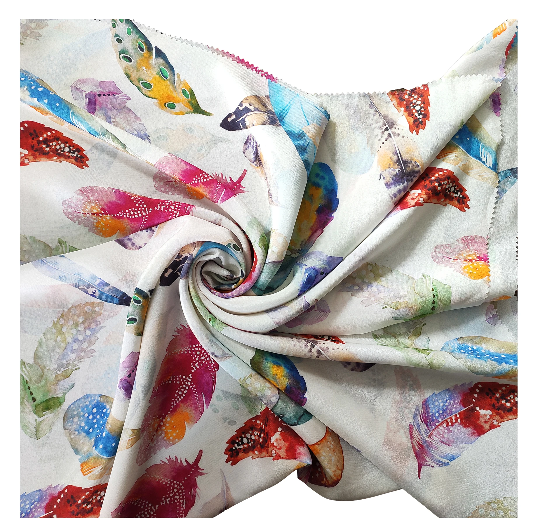 
Professional Factory Custom Digital Printed Colorful Feather 100% Cotton Fabric 