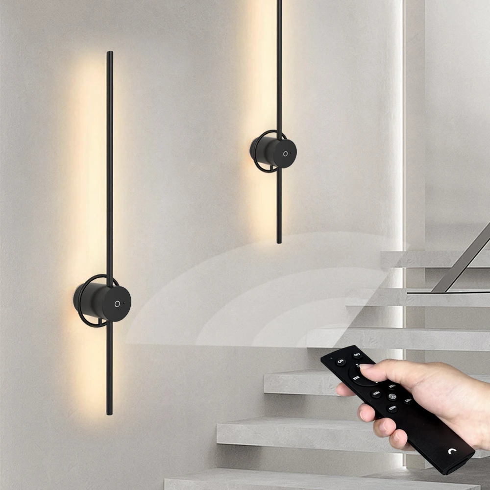 LED Battery Wireless Wall Lamps Interior Remote Control Night Light Long Endurance For Drawing Room Strip Wall lamp