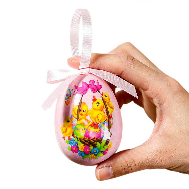 2025 New Easter Eggs Retro Yuan Blue-and-white Pattern Paper Wrapped Eggs DIY Foam Pendant Eggs