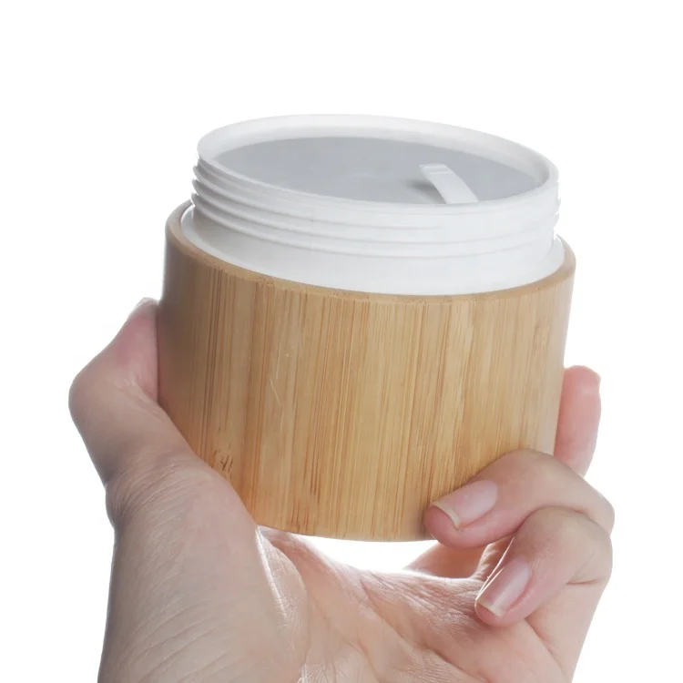 Custom Biodegradable Eco Friendly Luxury PP Bamboo Face Cream Cosmetic Jar Skin Care Container