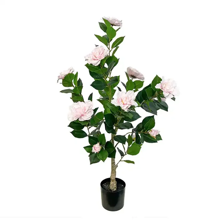 Tall Realistic Artificial camellia Fruits Tree For Office Exhibition Coffee Shop Table Decoration