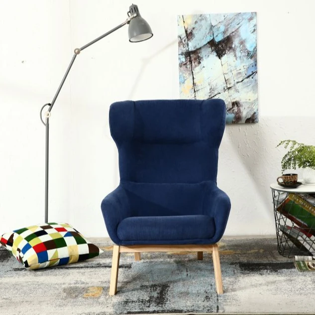 
Modern Nordic High Back Leisure Sofa Chair Living Room Solid Wood Leisure Sofa Chair 