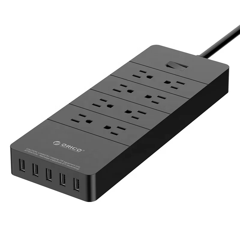 ORICO PV 110V 220V Power Strip Socket 8 AC Outlets 5 USB Charging Ports Surge Protector HPC-8A5U-US