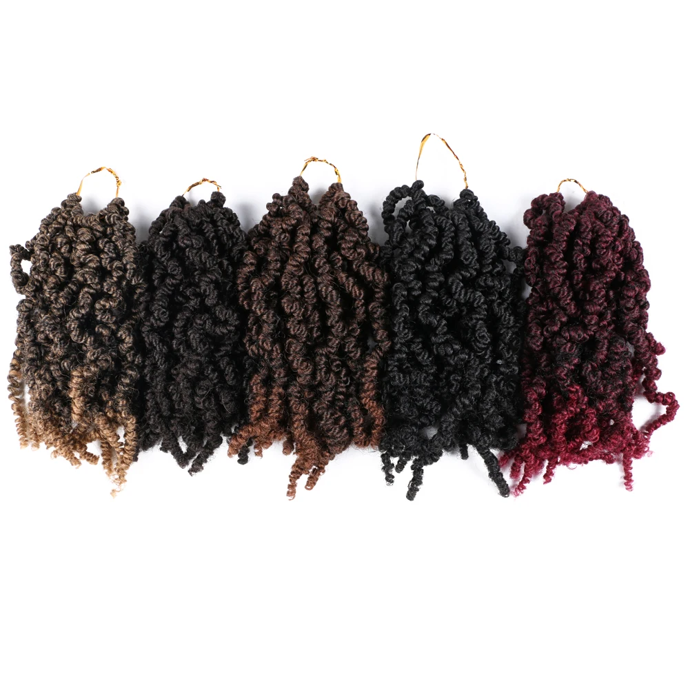 Pre-twisted Spring Twist Crochet Hair Extensions Afro Spring Twist Braids Hair Synthetic Fiber Solid And Ombre Color Spring Hair