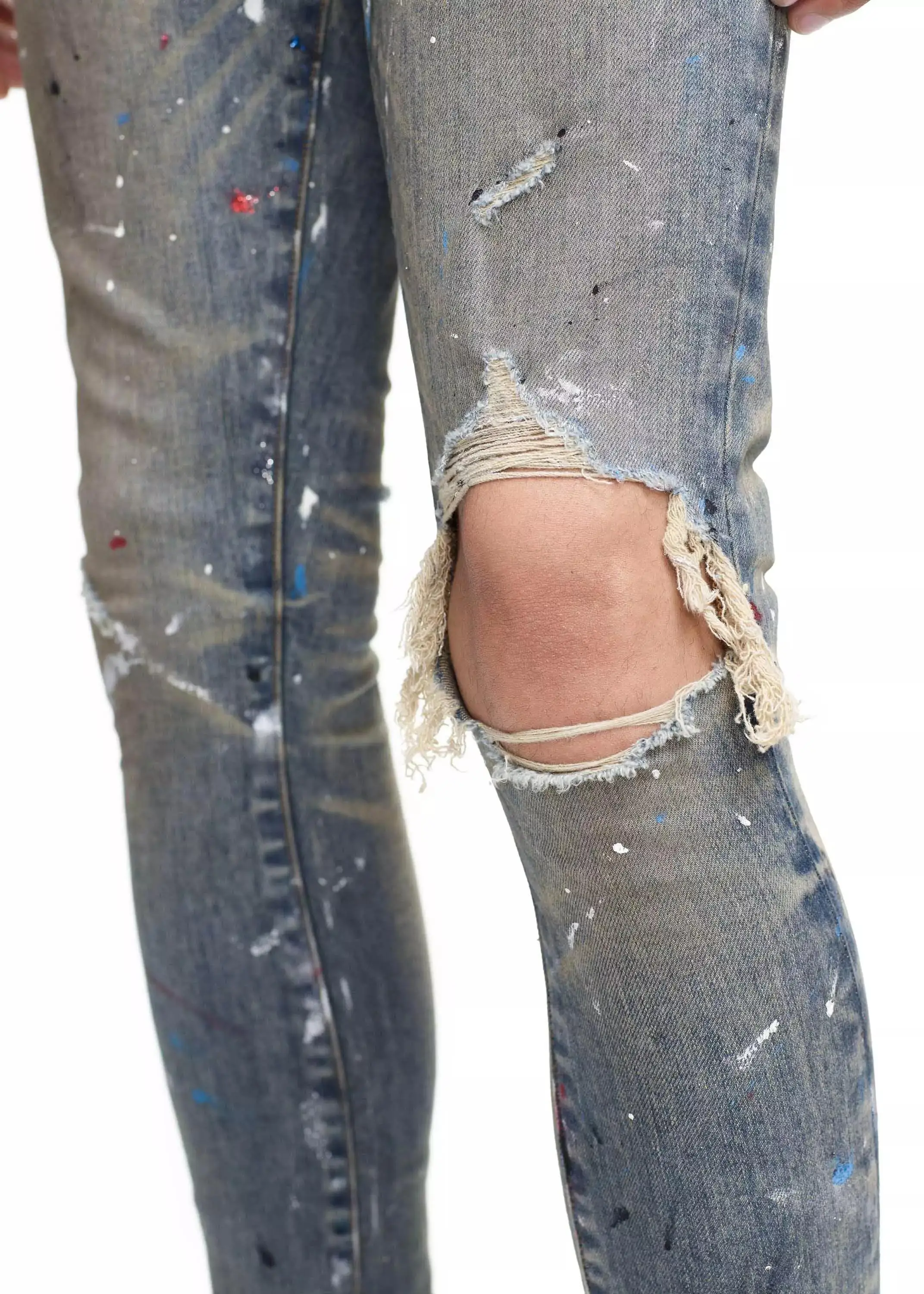 
2021 Newest Style Custom Jeans Men Straight Skinny Fashion Vintage Jeans Men Trendy Cloth Color Fade Proof Distressed Jeans Men 