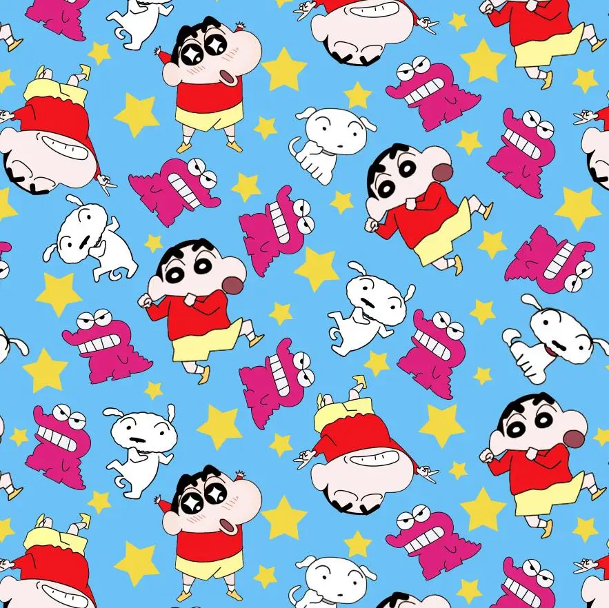 Японские карандаши shin chan с изображением персонажей из мультфильмов оригинальная ткань бамбукового волокна цифровой печатью для одежды