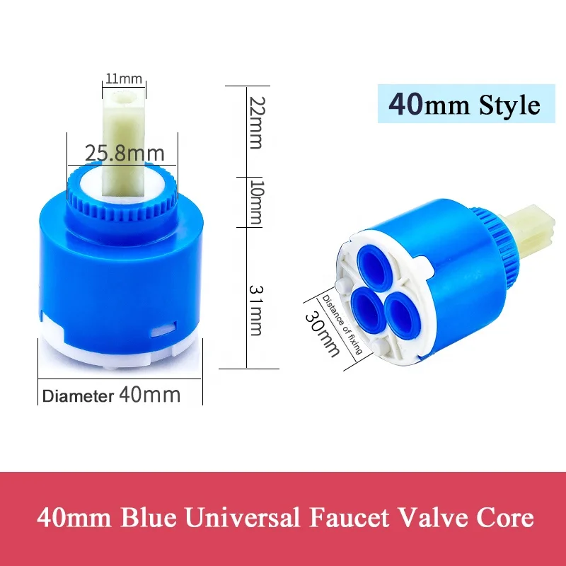  40mm Faucet Ceramic Cartridge Bathroom Kitchen Mixer Low Torque Accessories Rotation Flat