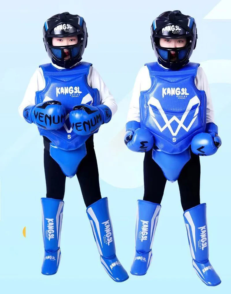 Taekwondo Protector Equipment Whole Sparring Gear Set with Head Guard Chest Protector Foot guard and Hand guard