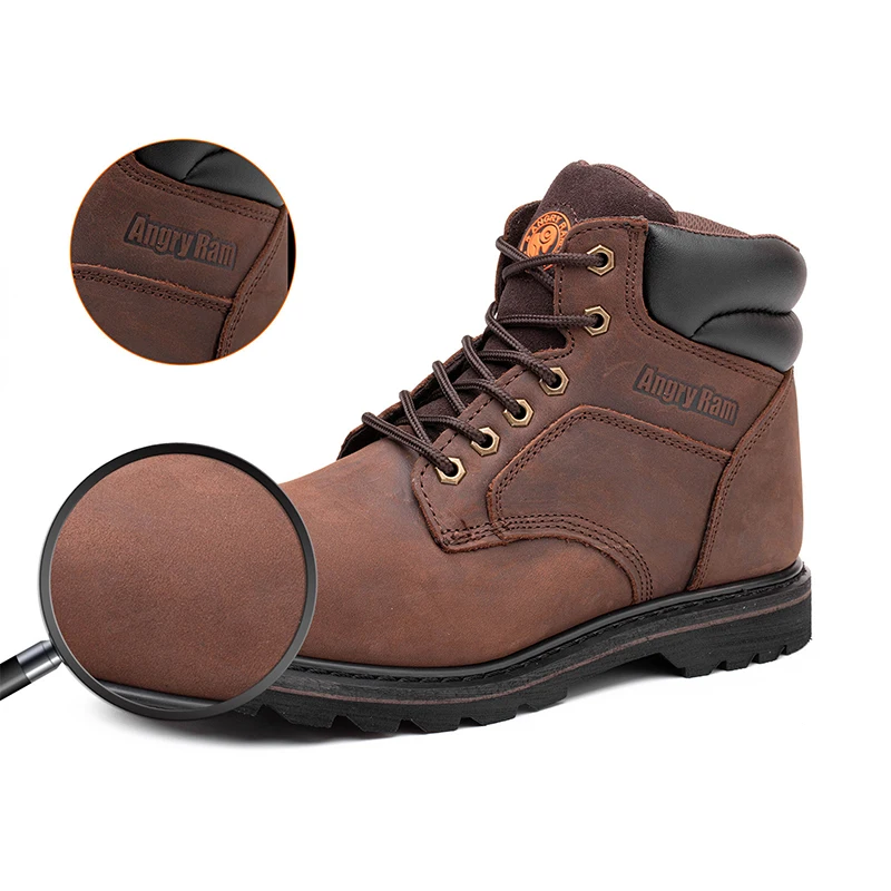Водонепроницаемая Защитная Кожаная обувь для строительной промышленности, очень широкие рабочие ботинки из стали для леса