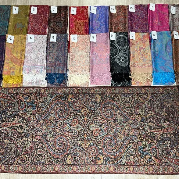 2025 Wholesale Silk Yarn Neck Wear Muffler Scarf New Instant Jacquard Pashmina Rayon Foulard Hjab Autumn Pashminas Scarf