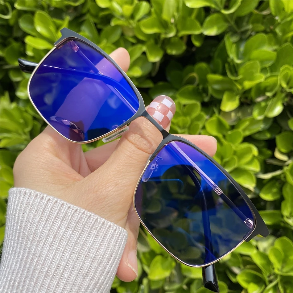 photochromic lens lunettes de lecture photogray qingqing 2024 uv optical men square gold silver black metal frame clear glasses