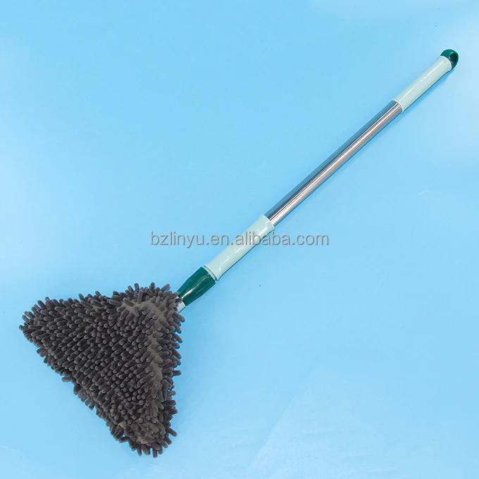 Floor window mop with adjust handle 360 Microfiber Duster Magic Flat Triangle Mop with Plastic Clean Scraper