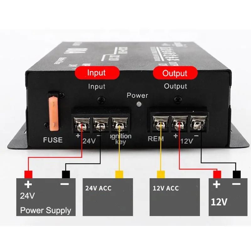 For Bus Truck Big Car 10A 120W 24V to 12V Car Down Power Converter Car Power Supply 15A 25A 30A 45A 60A 80A