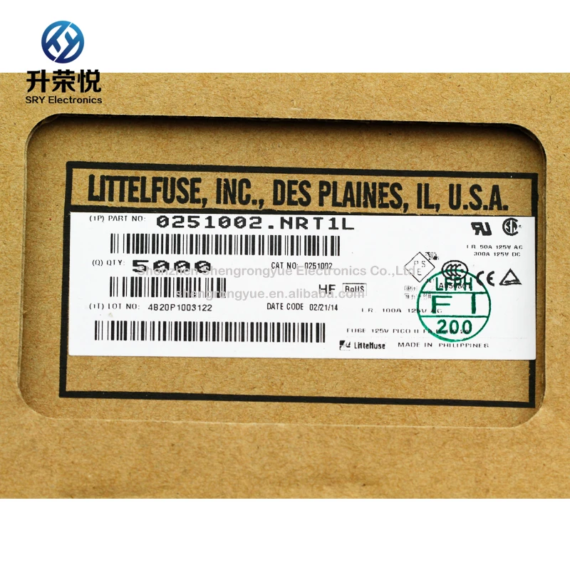 Littelfuse Pico предохранитель 0251002. NRT1L 2A 125 в 3x7 мм осевой свинец