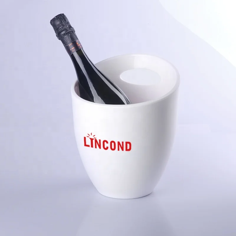 Рекламный белый пластиковый охладитель вина контейнер для шампанского хранения льда ведро