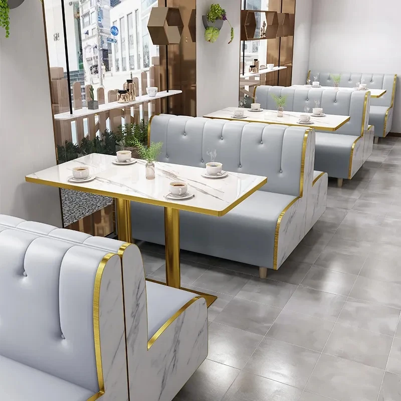 Custom Design Modern Cafe bench seating fast food Restaurant Tables Coffee Shop Furniture Restaurant Booth
