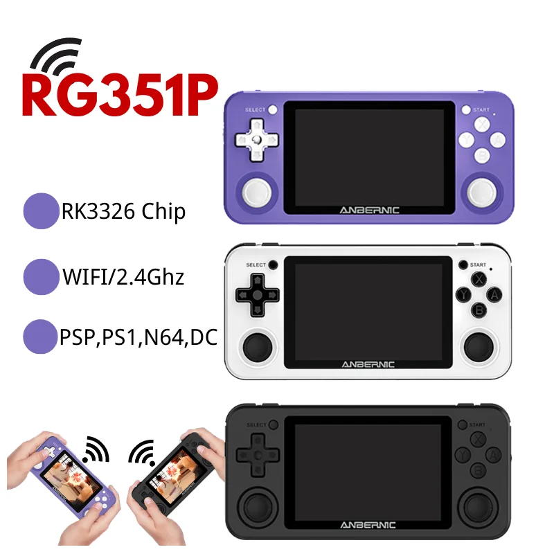  Amazon горячая Распродажа RG351P 64bit 3 5 дюймовый портативный игровой плеер Ретро видео игровая консоль 64 Гб система открытия исходного кода RK3326 Чип wifi