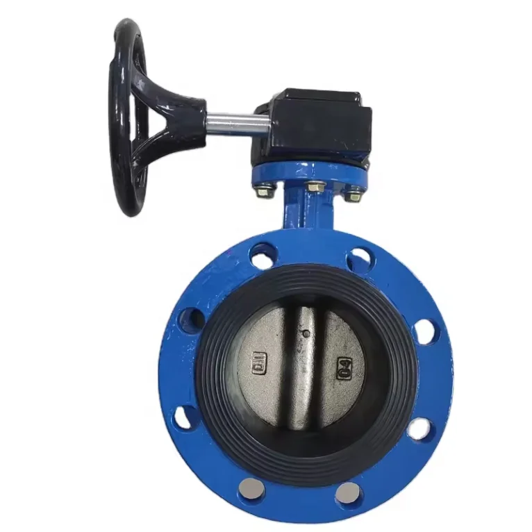 Pn16 Ductile Iron butterfly valve Gear type handwheel Butterfly Valve Double flange butterfly valve