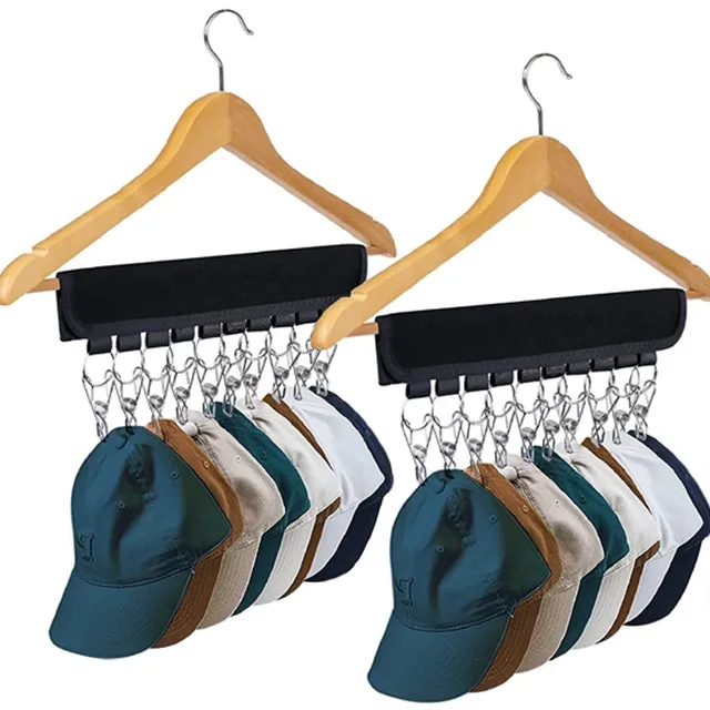 Wholesale hook loop 10 clips Hat Organizer Holder for Hanger