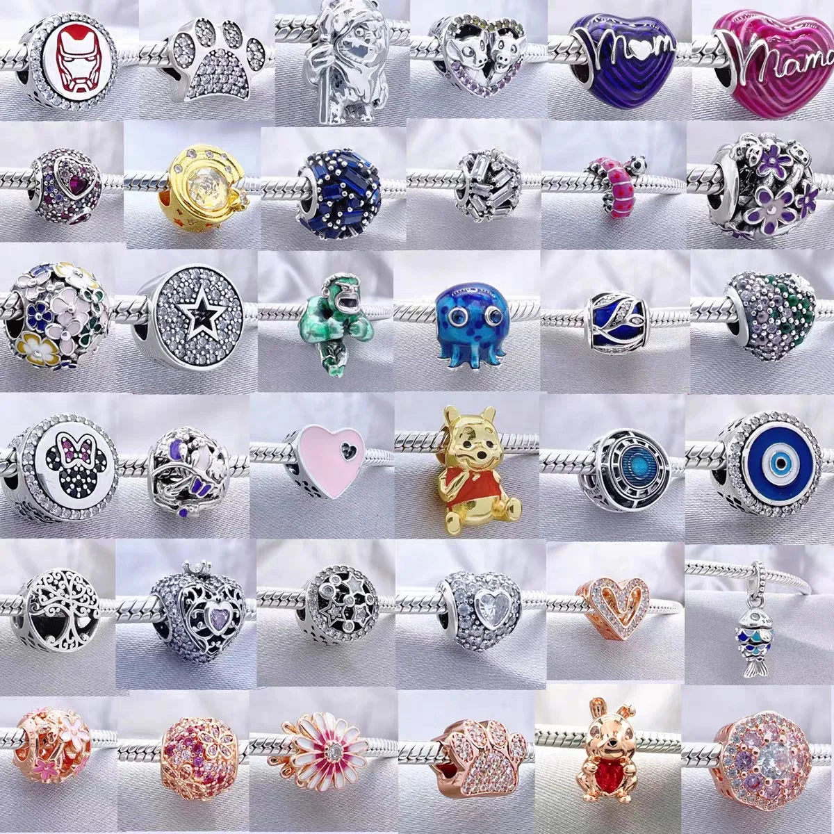 Factory Wholesale S925 Sterling Silver fit S925 Beaded S925 charm silver ale Bracelet Pendant For Women Gift For Charm Bracelet