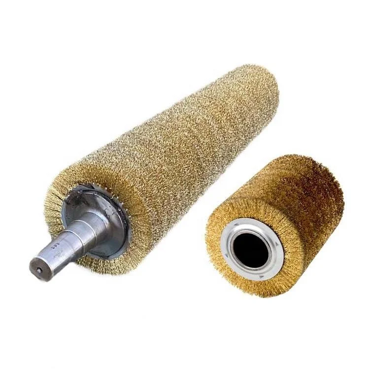 Custom Spiral Winding Brass Wire and 304 Stainless Steel Wire Industrial Roller Brush for Polishing