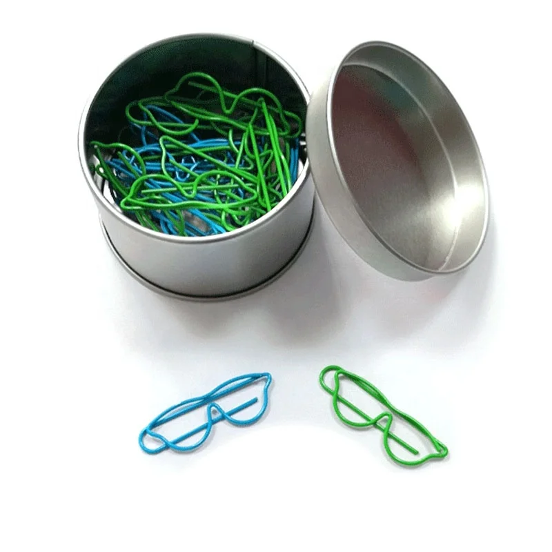 unique colorful eyeglasses shaped paper clips for office stationery gift sets eye health care advisement supplies 30 pcs per box