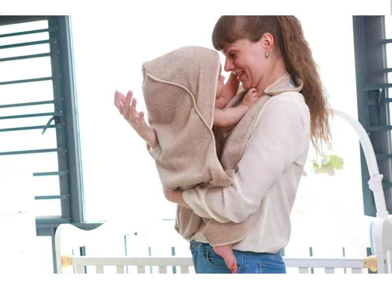 Combed Cotton Warm Printed Baby Bath Towel Reactive Dyed Baby Fleece Printed Cape, Apron-style Baby Sling