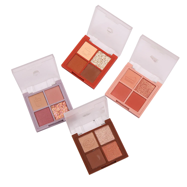 Четырехцветная пластина для теней век ins super flash powder sequins matte parity student