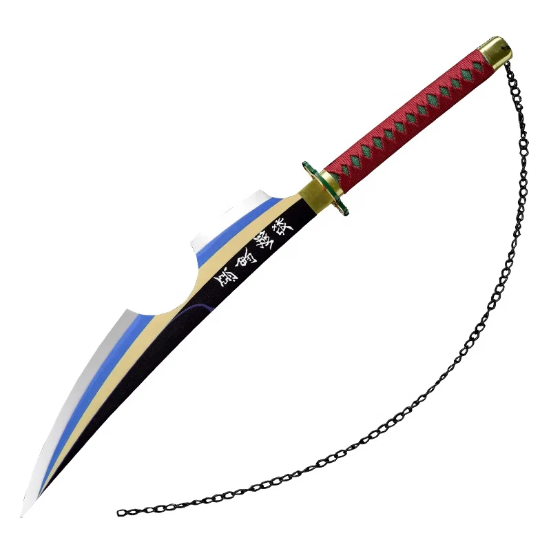 Toy Sword Steel Wooden 104cm Anime Katana Toy Wooden Samurai Sword Weapon Samurai Demon Slayer Wooden Japanese Bamboo 1:1 104cm