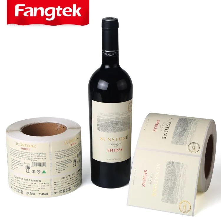 Custom  printing red wine bottle logo stickers beer waterproofadhesive printing gold foil  bottle labels beer labels for wine