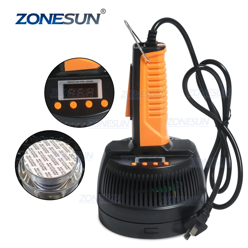ZONESUN ручной электромагнитный индукционный герметик машина для запечатывания бутылок медицинская алюминиевой фольги и