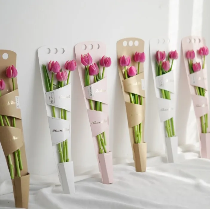 Manufacturer Direct Sale Festal Folding Kraft Paper Box DIY Flower Packaging
