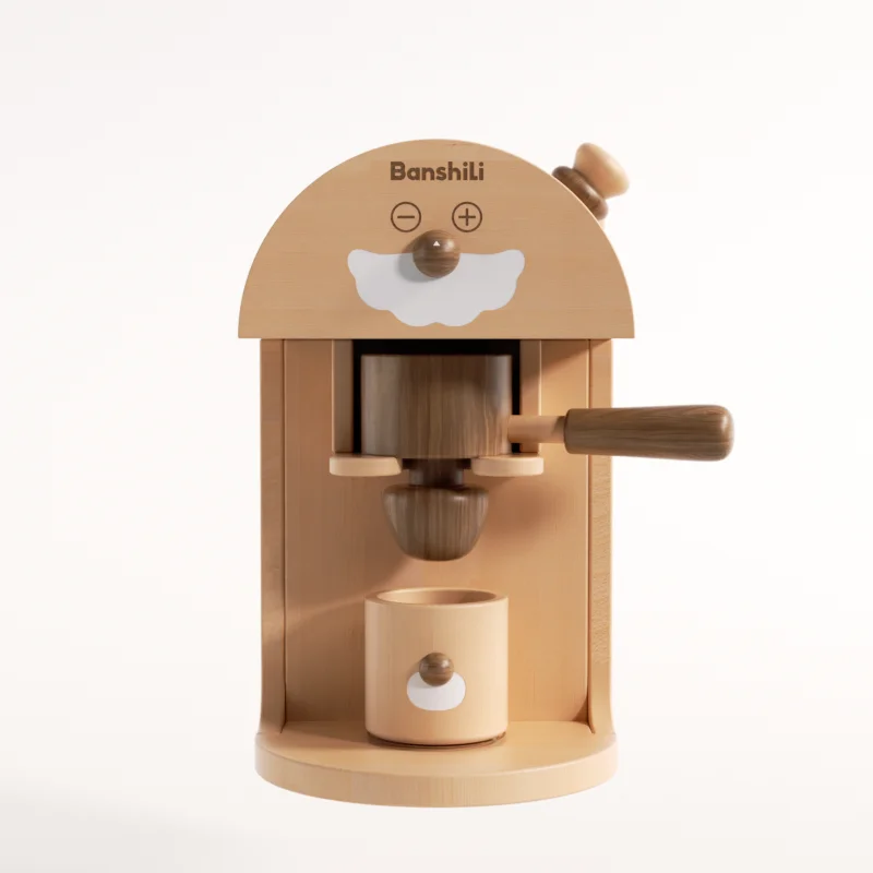 Hot Sale Cooking Kitchen Toys Wooden Pretend Play Coffee Machine Toy Cooking Utensils Set Wooden Kitchen Set Toys