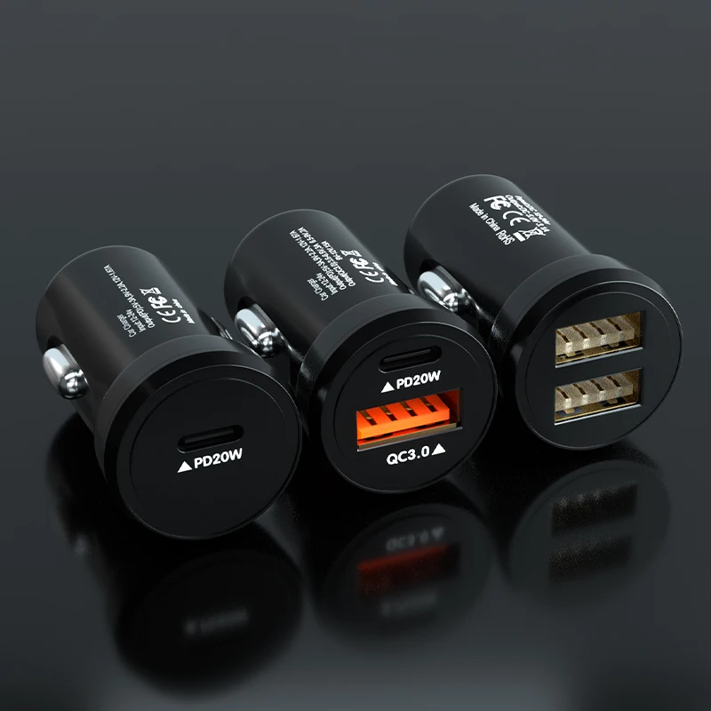 PD30W quick charing factory free sample 12V 24V customized universal type C ports fast mobile phone car power charger adapter