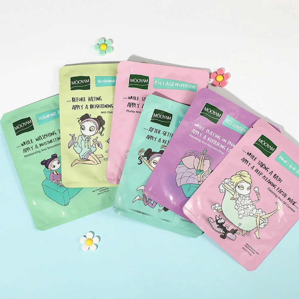 OEM Factory Cosmetic Face Mask Moisturizing Brightening Repairing Mask Sheet Skin Care Beauty Whitening Mascarillasl Facial Mask