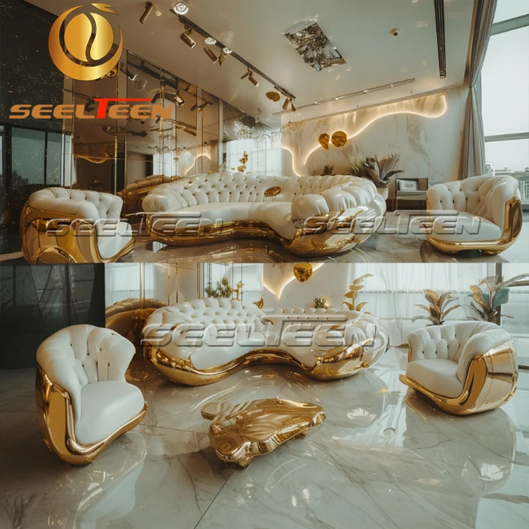 Interior Luxury Sectional Villa Living Room Furniture Modern Luxury Sectional Sofa Set Furniture Living Room