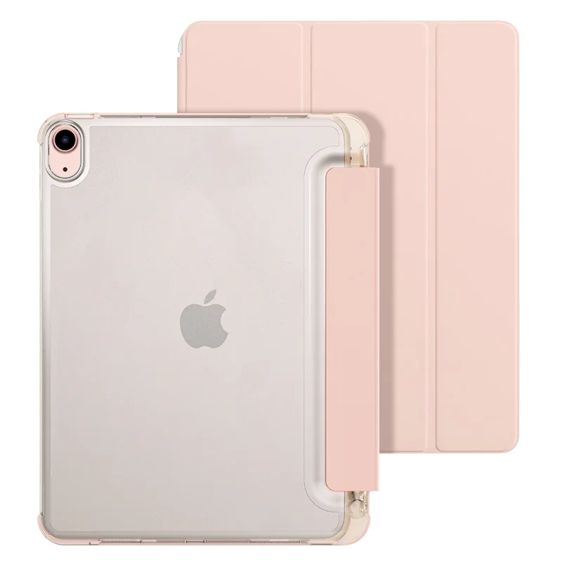 2021 Anti-fall PU Leather Clear PC Smart Folio Tablet Shell Flip Case For iPad Mini 6 8.3 inch