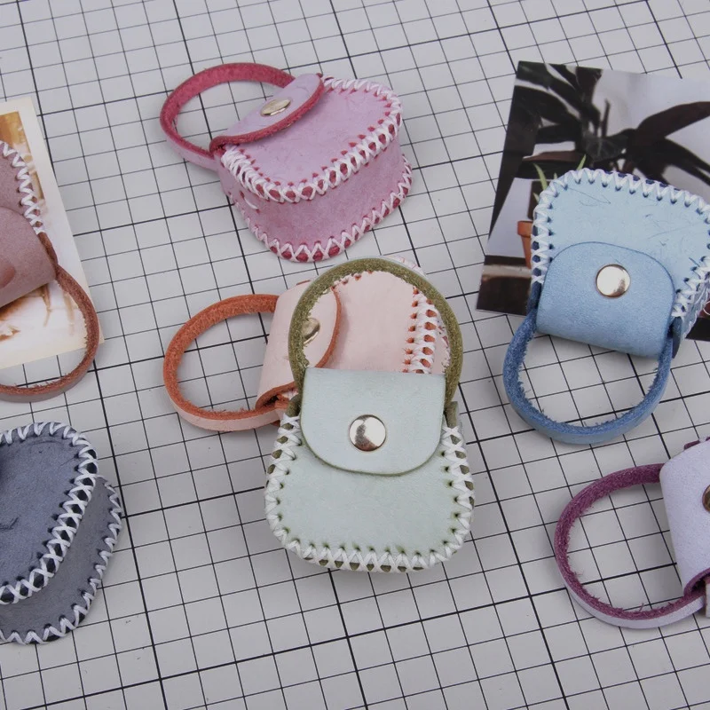 Hot selling Mini coin purse genuine leather key storage bag diy material bag Korean style casual genuine Leather coin purse