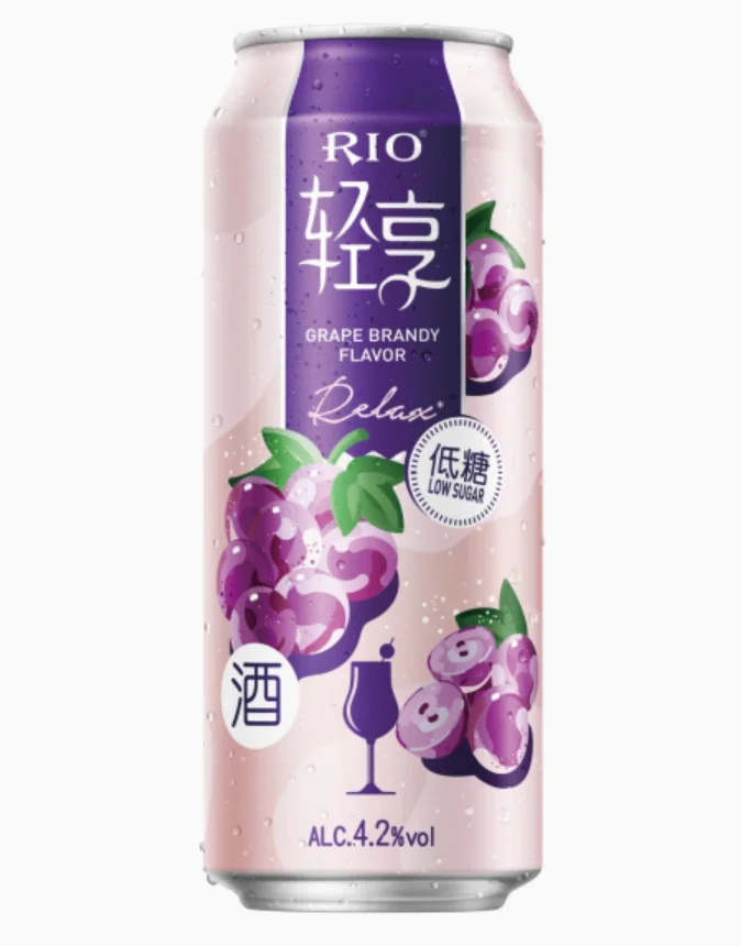 RIO premade cocktail fruit drink wine alcoholic beverages GRAPE flavored cocktail with low sugar Alc.4.2%vol Net.500ml