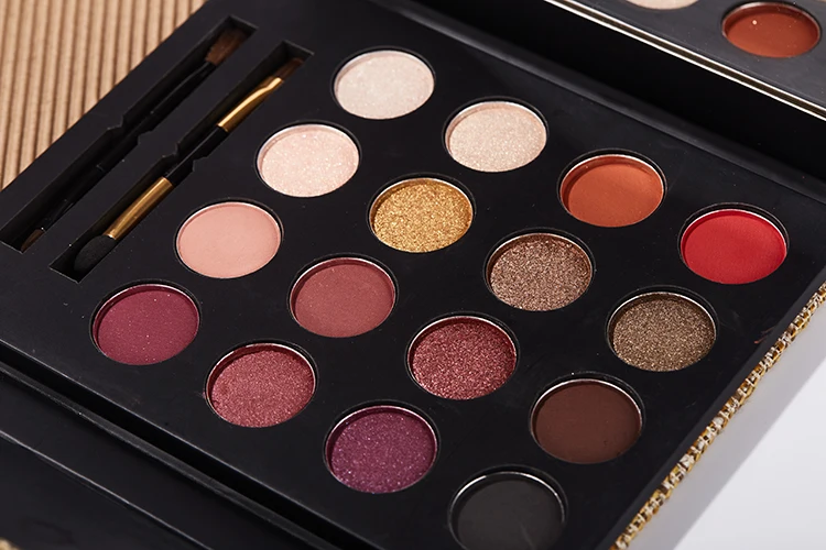 High quality pigment custom logo eye gift box shape cosmetics makeup 16 colors palette private label eyeshadow