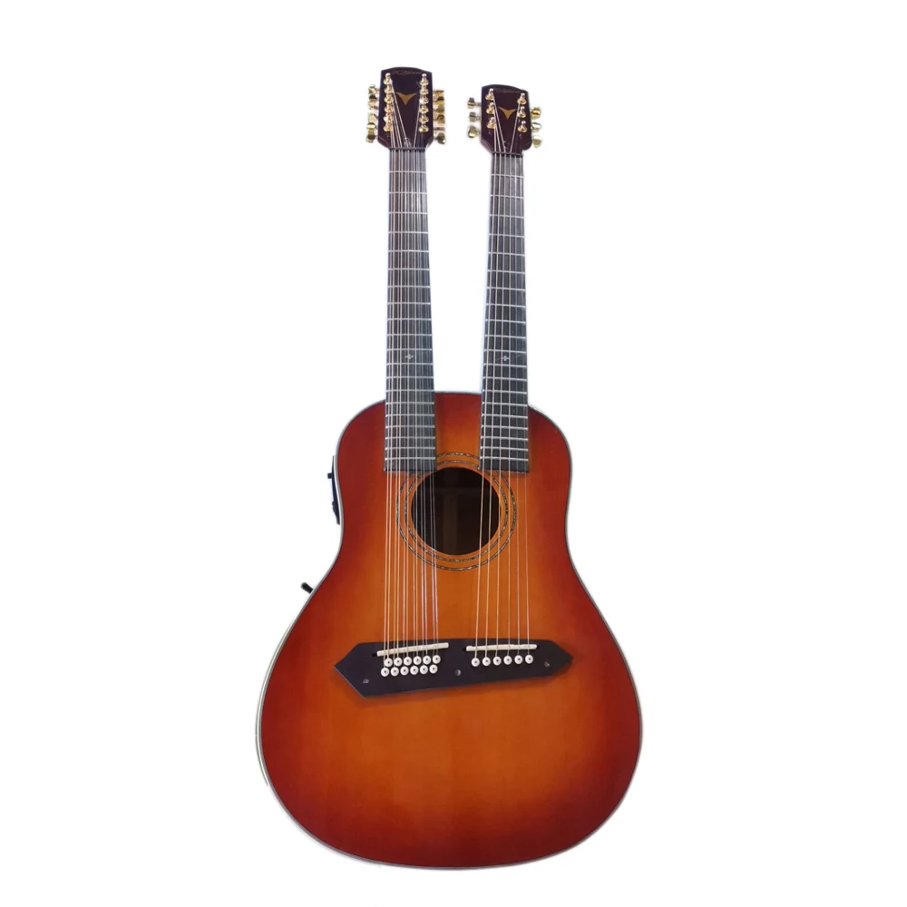 Double Neck 12+6 strings string Electric Acoustic Guitar with EQ